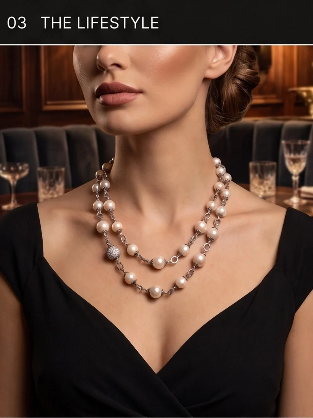 Classic Cream Pearl Station Necklace featuring Baroque pearls W/antique silver☑️